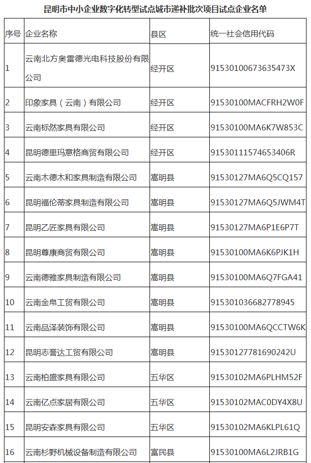 市中小企业数字化转型试点城市递补批次名单(图1)